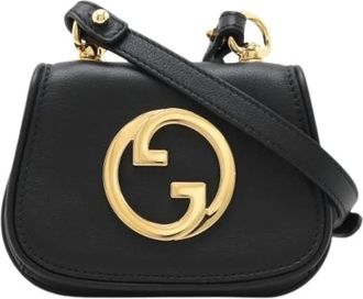 Gucci Pre-owned Vintage Crossbody Tas - Dames - Vintage Schoudertas - Zwart - ONE Size - Leer - Vintage