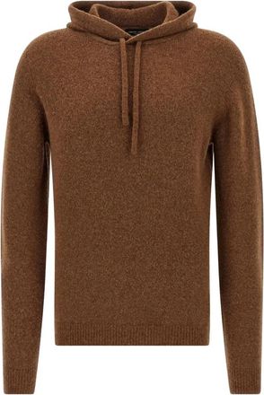 Roberto Collina Hooded Sweater - Heren - Hoodies - Bruin - 3XL - Wol - Hoodies & sweatvesten