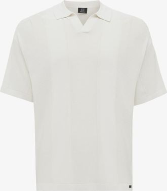 Genti Gebreide Buttonless Polo | Off White