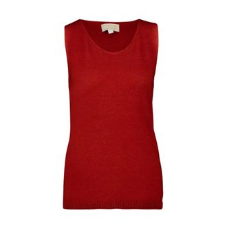 120% Lino Truien & Vesten, Dames, Rood, S, Wol, Wool Sleeveless Top