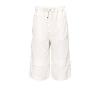 Pinko Pinko, Dames, Korte broeken, Beige, Maat: S Satijn