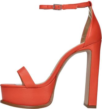 Schutz Leren sandalen - Dames - Sandalen met hakken - Oranje - 39 EU - Leer - Schoenen