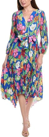 Milly Liora Tulip Rosette Pleated Midi Dress