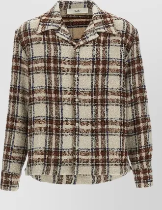 S&eacute;fr ojai long sleeve plaid textured shirt
