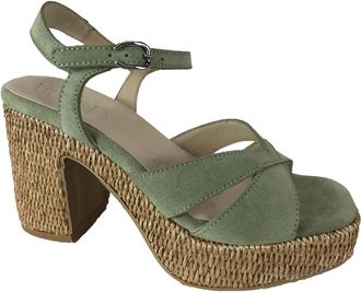 Wonders Stijlvolle Sandaal - Dames - Sandalen met hakken - Groen - 35 EU - Schoenen
