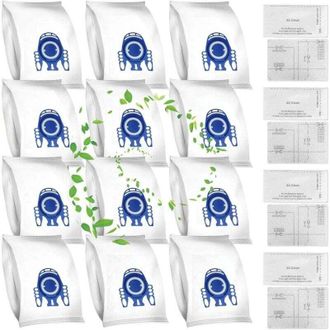 OEM 12 Bolsas Para El Polvo, 4 Filtros De Protecci&oacute;n Del Motor Y 4 Filtros De Escape Para Aspiradoras Miele Gn 3d Classic C1 Complete C2 C3, S2000, S5000 