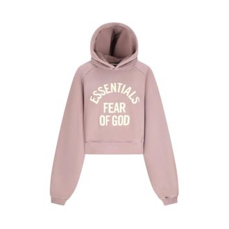 Fear of God Campus 90s Cropped Raglan Hoodie - Dames - Hoodies - Paars - M - Katoen - Hoodies & sweatvesten