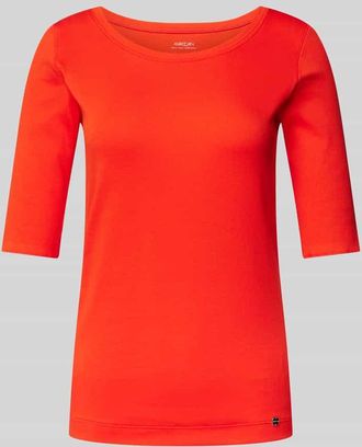 Marc Cain T-Shirt mit Label-Applikation in Rot, Größe 36