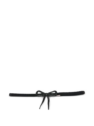 N°21 bow embellished belt - women - Acetate/Viscose - 46 - Black
