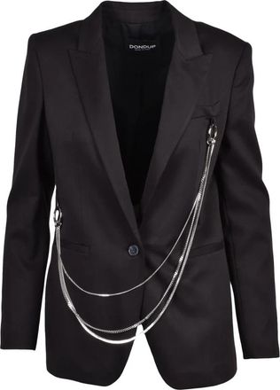 Dondup Giacca Stondata - Dames - Blazers - Zwart - M - Katoen - Jassen