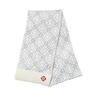 Casablanca Winter Scarves, unisex, White, Size: ONE SIZE Sciarpa Monogramma