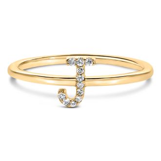 House of Brilliance 10K Gold Diamond Accent Initial A-Z Ring