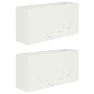 vidaXL Macetero De Jard&iacute;n 2 Uds. Blanco 100 X 20 X 49 Cm Vidaxl