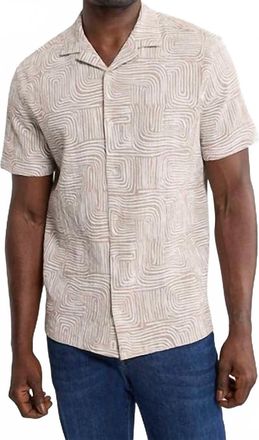 Fair Harbor Castaway Textured Camp Shirt In Wavy Sands