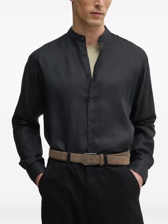 Karl Lagerfeld Camicia con colletto alla coreana - Nero