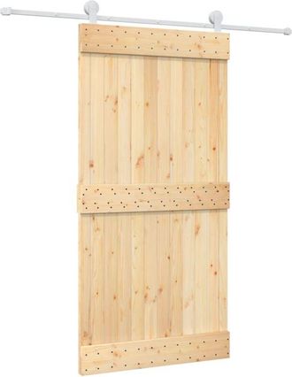 vidaXL Vidaxl - Puerta Corredera Con Herrajes Madera Maciza De Pino 100x210 Cm