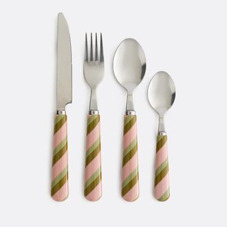 La Redoute Interieurs Bestekset 16 couverts, gestreepte handgrepen, Abby