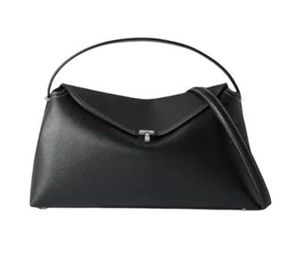 Toteme Black T-Lock Grained Leather Bag