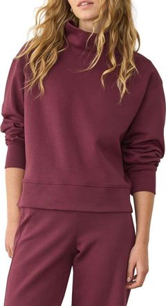 Marine Layer Nova Mock Neck Sweatshirt in Fig at Nordstrom, Size X-Large