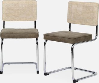 Alice's Garden Silla Cantilever Con Respaldo Efecto Rat&aacute;n, Set De 2