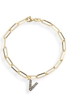 Meshmerise Diamond Initial Charm Bracelet in Yellow-V at Nordstrom Rack