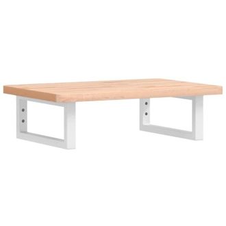 vidaXL Vidaxl - Estante De Lavabo De Pared De Acero Y Madera Maciza De Haya