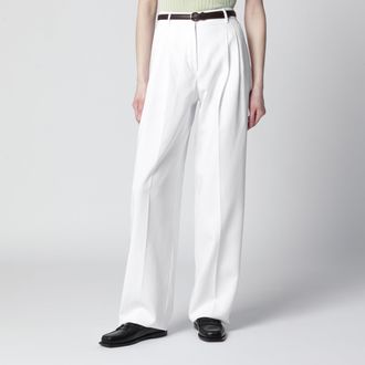Max Mara White cotton trousers