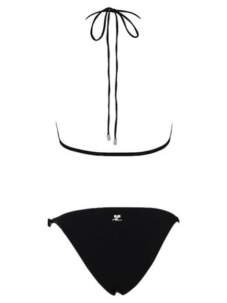 Courr&egrave;ges Buckle-Detailed Stretch Polyamide Bikini Set - Black