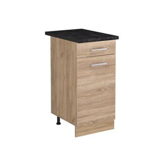 Vicco Mueble Bajo De Cocina R-line, Sonoma/roble Dorado, 40 Cm Encimera Antracita, Vicco