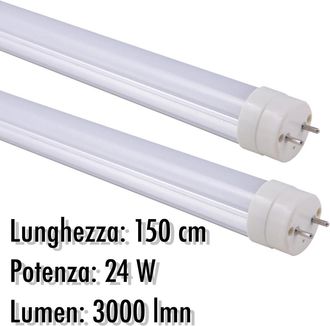 Trade Shop Trade Shop Traesio - Trade Shop - Tubo Neon Led T8 24 W Watt 3000 Lmn With Opaca Coperture Desde 150 Cm Bianca Light