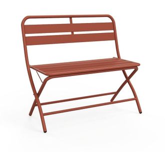 Vente-Unique Panchina da giardino pieghevole in metallo - Terracotta - MIRMANDE di MYLIA