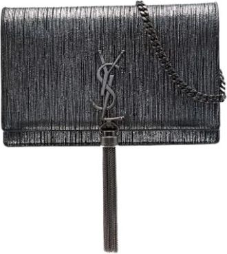 Saint Laurent Pre-owned Crossbody Bag - Dames - Vintage Schoudertas - Grijs - ONE Size - Su&egrave;de - Vintage
