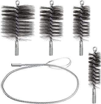 OEM Kit De 5 Cepillos Para Deshollinador, Cepillo Met&aacute;lico, Kit De Limpieza Para Estufas De Pellets, Limpieza De Conductos Flexibles, Limpieza De Tubos De