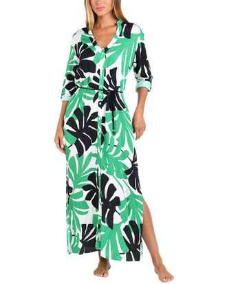 Sunshine 79 Monstera Maxi Dress W Pockets
