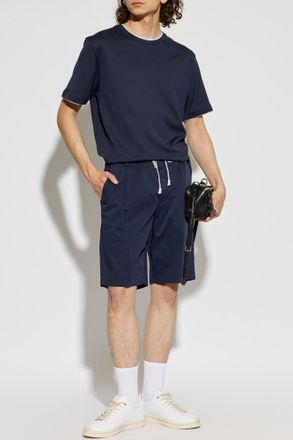 Eleventy Cotton T-shirt With Round Neckline, Mens, Navy Blue