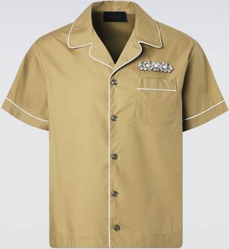 Simone Rocha Camicia bowling in cotone con cristalli