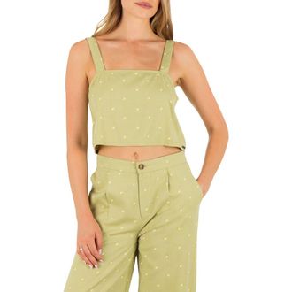 Hurley Wavy Dot Crop Tank in Fern at Nordstrom, Size X-Large