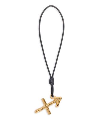 Jil Sander Collana in pelle con ciondolo - Oro