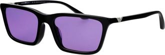 Emporio Armani Stijlvolle Zonnebril - Dames - Zonnebrillen - Zwart - 55 MM - Accessoires