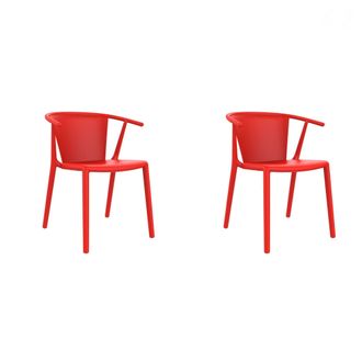 Resol Set 2 Sillas Interior, Exterior Rojo Woody Flat Resol