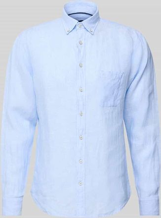 Fynch-Hatton Fynch-Hatton Regular Fit Leinenhemd mit Button-Down-Kragen in Hellblau, Gr&ouml;&szlig;e XXL