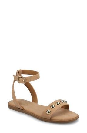 Journee Collection Primrose Studded Sandal in Tan Nubuck at Nordstrom Rack, Size 7.5