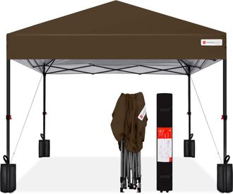 Best Choice Products 12x12ft Easy Setup Pop Up Canopy w/ 1-Button Setup, Wheeled Case, 4 Weight Bags