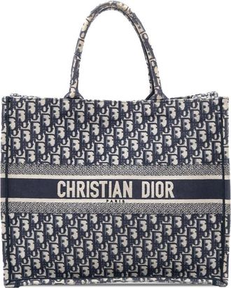 Dior Pre-owned Dior Large Oblique Embroidered Canvas Book Tote Ladies 50-MA-0231