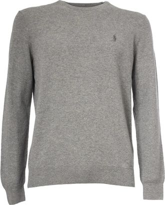 Polo Ralph Lauren Logue Crew Sweatshirt - Heren - Sweatshirts - Grijs - S - Wol - Hoodies & sweatvesten