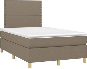 vidaXL Vidaxl - Cama Box Spring Con Colch&oacute;n Tela Gris Taupe 120x190 Cm