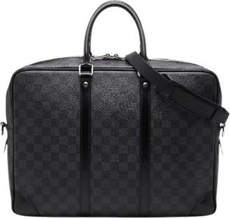 Louis Vuitton Pre-owned Voyage GM Damier Graphite Aktetas - Heren - Vintage Handtas - Grijs - ONE Size - Leer - Vintage