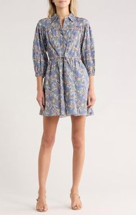 Derek Lam Arbi Paisley Cotton Shirtdress in Blue Multi at Nordstrom Rack, Size 00