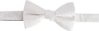 Trafalgar Store Banbury Tone on Tone Paisley Silk Bow Tie in White at Nordstrom