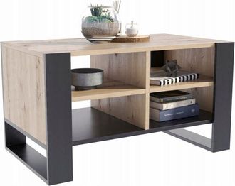 OEM Tavolino Figa Con Ripiano, Tavolino Loft Artisan Black Per Il Soggiorno Loft